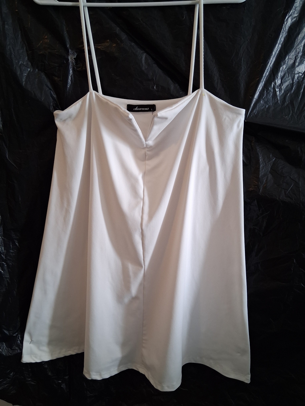 Olivaceous White V-Notch Spaghetti Strap Camisole